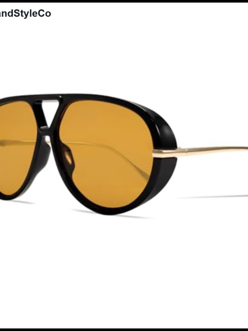 Oversized Retro Aviator Sunglasses Gold Metal 100% UV Protection Shield